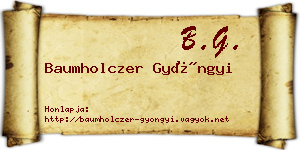 Baumholczer Gyöngyi névjegykártya