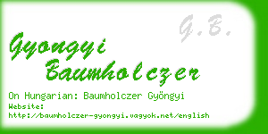 gyongyi baumholczer business card